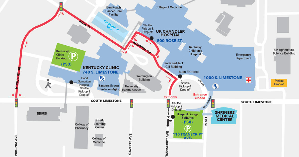Water Main Break Closes Front Loop at UK Chandler Hospital Pavilion A